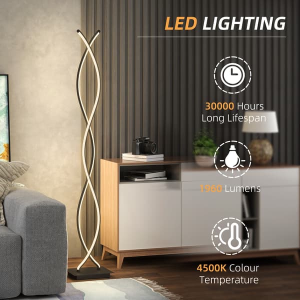 LED-gulvlampe 35x20x140 cm sort