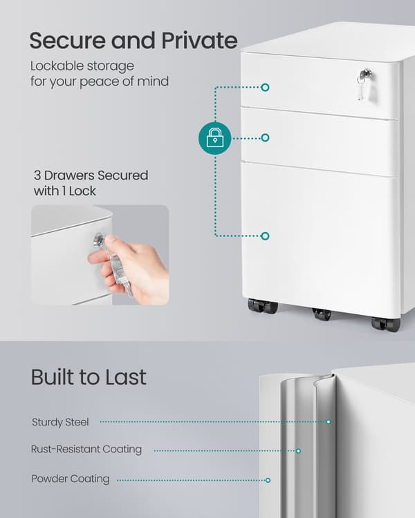 Filing Cabinet 39x50x59 cm molnvit