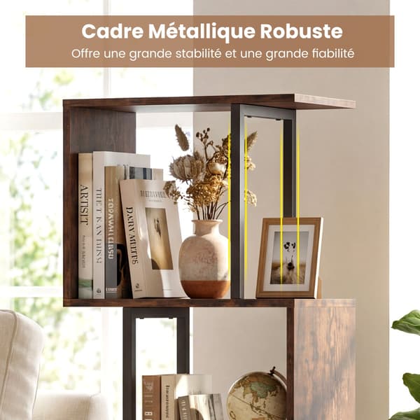 Bogreol 39,5x25x122 cm rustik brun