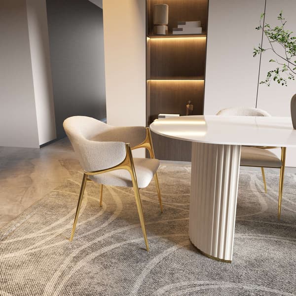 Oval matbord, Modig, 180 x 75 x 90 cm, vit