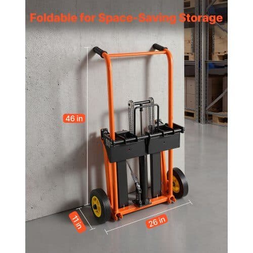 Hydraulisk materialeløfter stablervogn 205 kg 920x735x1165 mm orange/sort