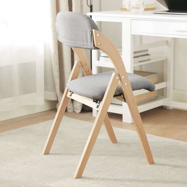 Sammenklappelige spisebordsstole, 47,5x59x77 cm, lysegrå, træ