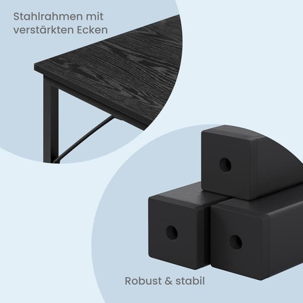 Skrivebord, 60x140x76 cm, Brun-Sort