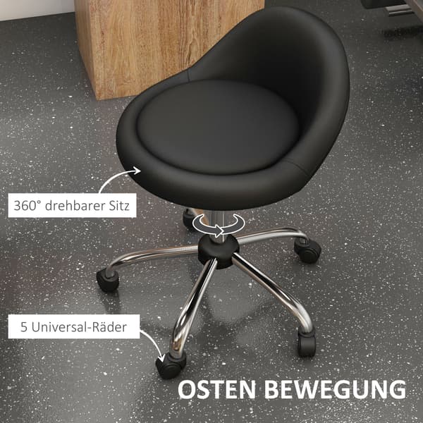 Arbejdsstol, 50x50x83 cm, Sort, Justerbar