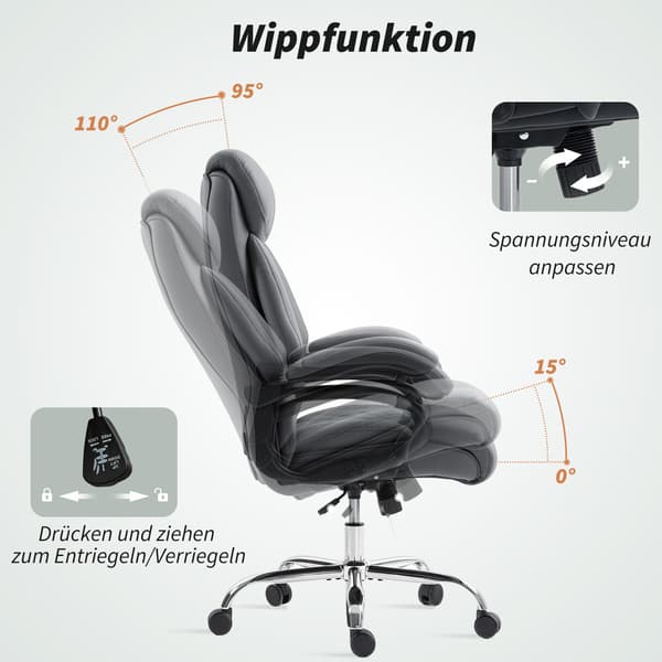 Executive stol 68x71x115-123 cm mørkegrå