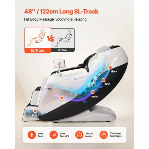 Massagestol, 155x74x105 cm, Fuld kropsmassage, Liggestol, Zero Gravity