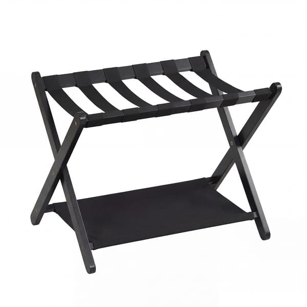 Bagageholder med 2 hylder 67x46x52 cm sort