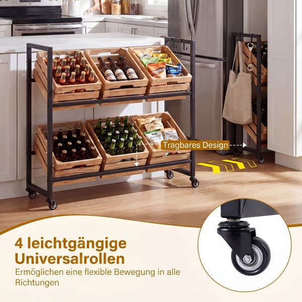 Drink Crate Rack 2-niveau 103x30,5x88,4 cm sort