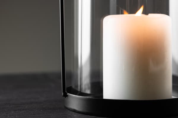 Lanterne Flora 35x13 cm Sort Glas