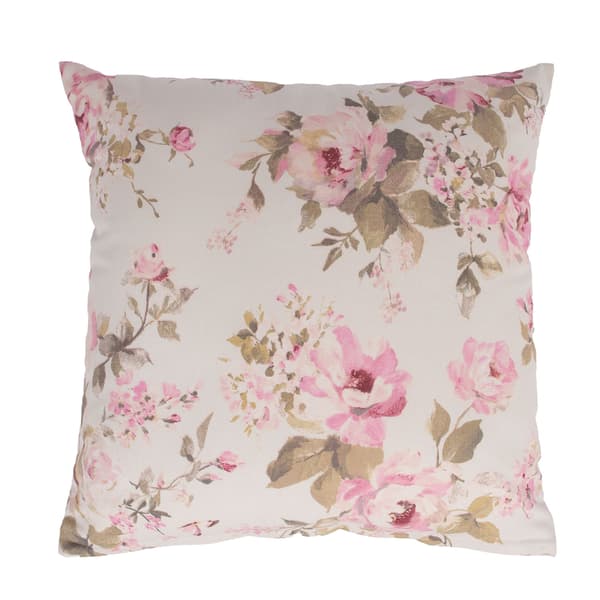 Pude 45x45 cm malede roser bomuldsstof