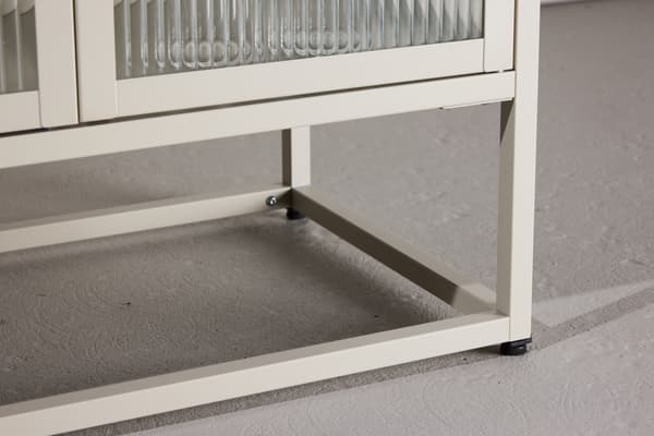 Opbevaringsskab Garis Beige Glas Stål