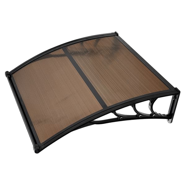 Dørmarkise 96,5x101,7x27,5 cm Brun Polycarbonat