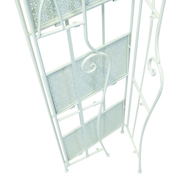 Hylla 60x32x166 cm Vit Metall