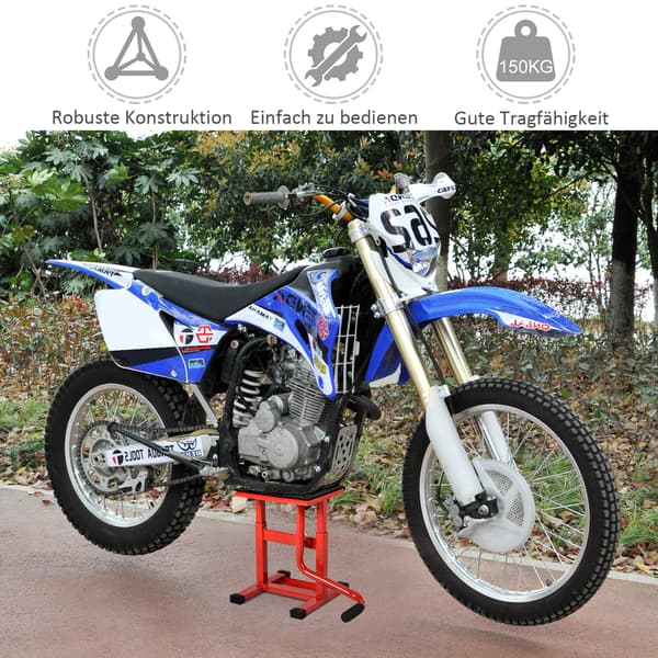 Motorcykellyft, 48x34x43 cm, Röd, Stål