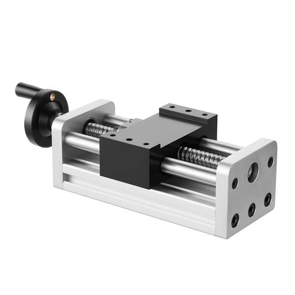 Lineær aktuator, 100 mm, manuel håndhjul, forkromet stål