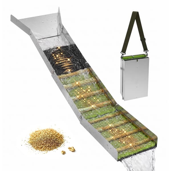 Sluice Box 6,5x35x127 cm Silver Aluminium Fällbar, Kodustaar