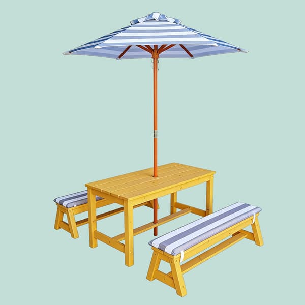 Barn Picknickset Kuddar Parasol Tall Trädgårdsmöbler, Kodustaar
