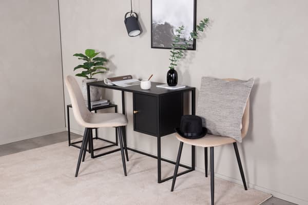 Skrivebord 95x45x50 cm Sort Stål