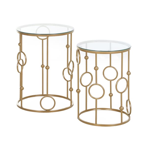 Soffbord Set, 41x57 cm och 36x51 cm, Guld