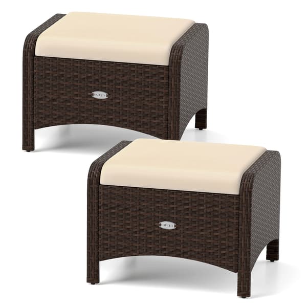 Ulkokäyttöön tarkoitettu Pouf-jakkarat 2 kpl 46x54x39,5 cm harmaa