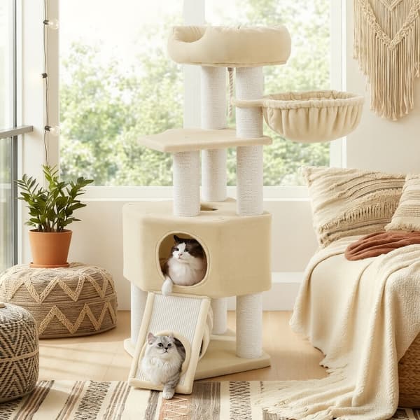 Kattetre 50x50x141 cm Beige