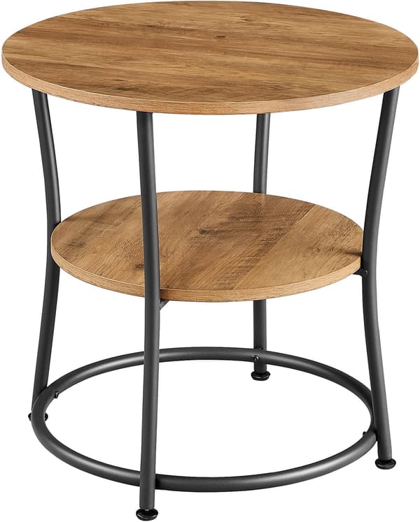 Sidebord, 54x54x55 cm, Brun og Sort