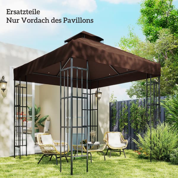Pavillon erstatningsdug, 300x300 cm, brun, polyester