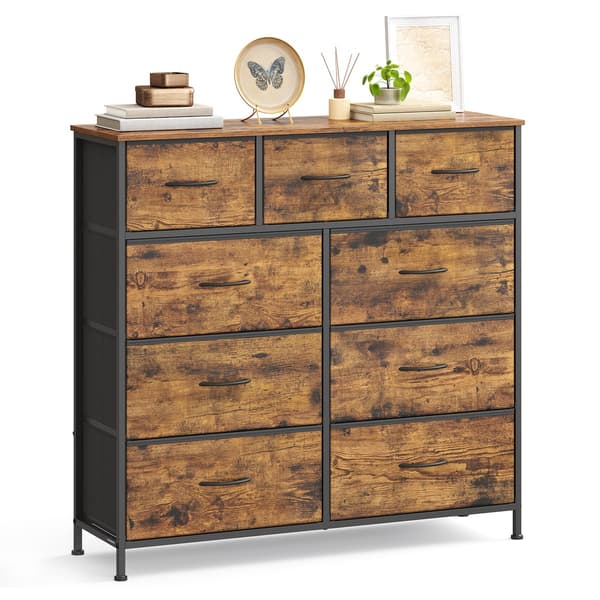 Kommode 30x98,8x95,2 cm Brun-Sort MDF og Stål
