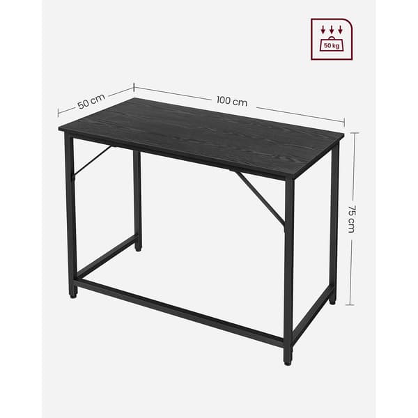 Computerskrivebord, 50x100x75,5 cm, Sort