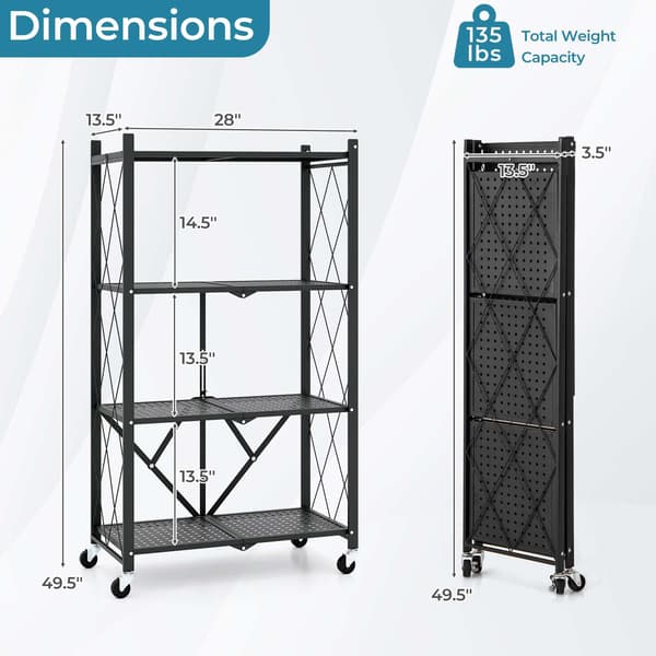Opbevaringsstativ, 71x34x126 cm, Sort , Star