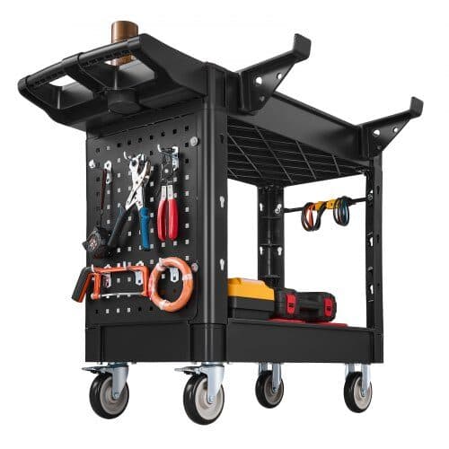 Utilityvogn 2 niveau 101x44x84.5 cm sort