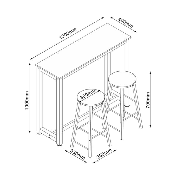 Barset SANCIA 120x40x100 cm Brun Ek