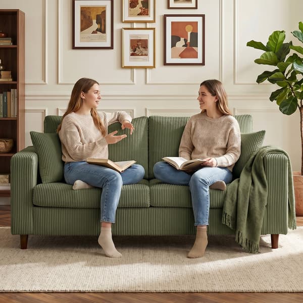 2-sits soffa i kord 170x80x82 cm grön