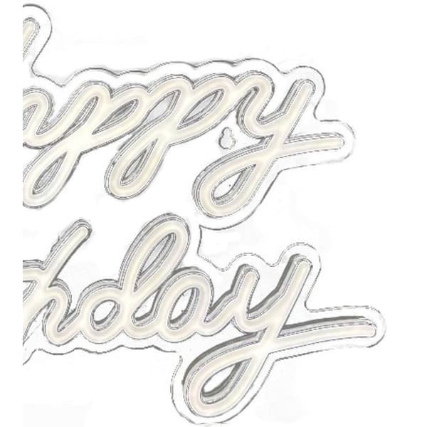 LED-skylt, Happy Bday, 28x40x1 cm, Vit, Kodustaar