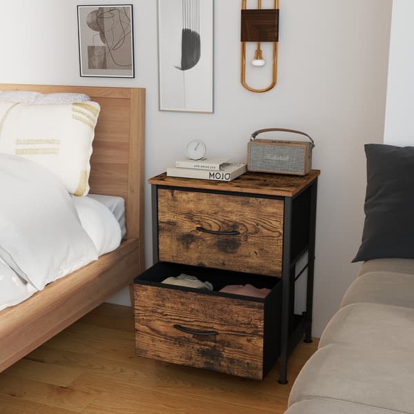 Kommode 30x39,6x52,2 cm Brun-Sort MDF og Stål