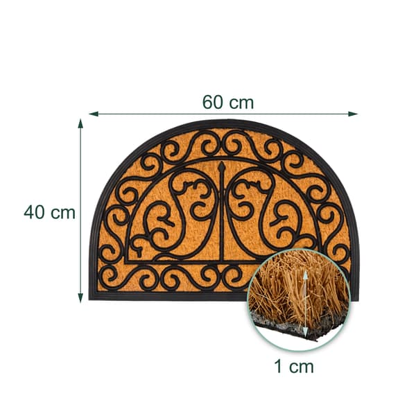 Halvrund dörrmatta med ornament, Kodustaar