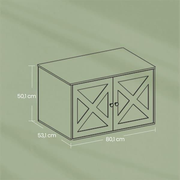 Kattebakke Skab, 80x53x49,2 cm, Brun-Sort