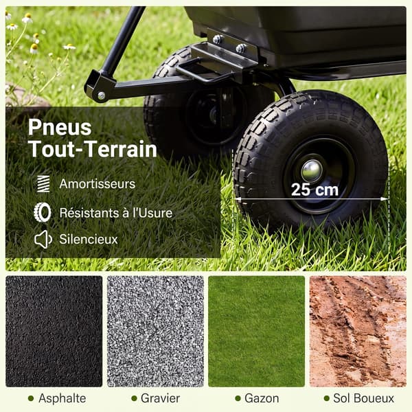 Havevogn 75 L 110x52x50 cm sort