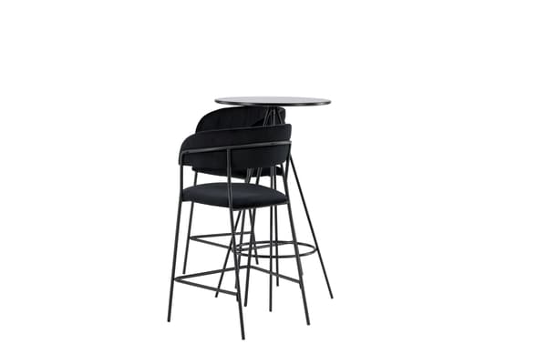 Barbord og barstol sæt 60 cm sort