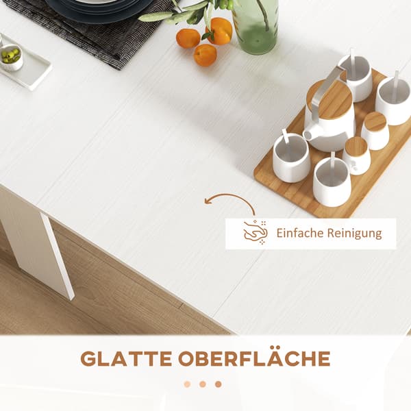 Matbord utdragbart hopfällbart köksbord 60-180x85x75 cm vitt