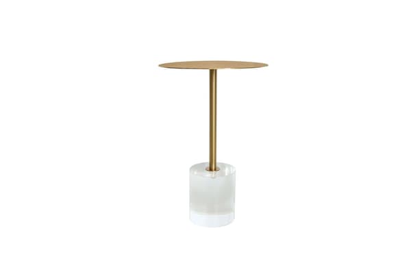 Rund sidobord, Modig, guldvit
