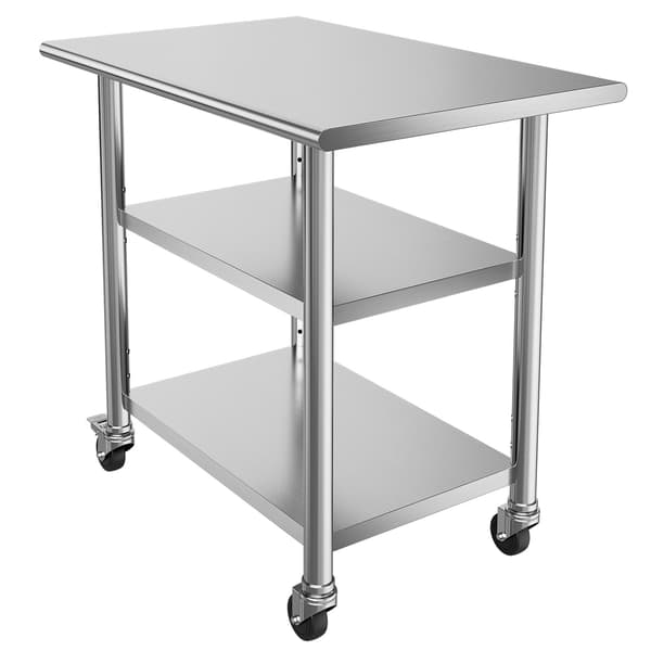 Arbejdsbord 61x91,5x86,4 cm Rustfrit Stål