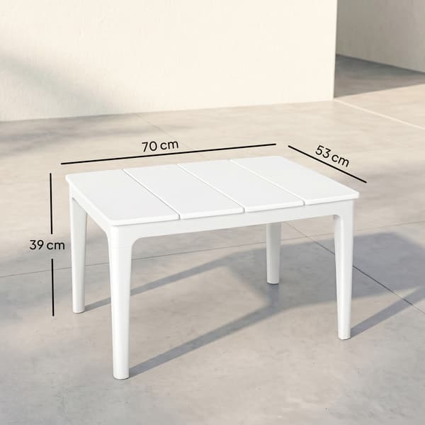 Sidobord 70x53x39 cm Vit Plast
