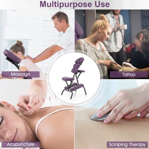 Massagestol, 48x75x110-120 cm, Sort