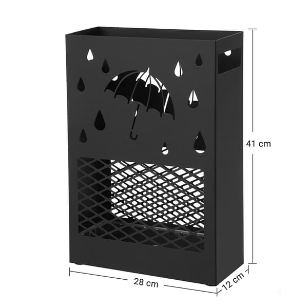 Paraplystander 28,5x12,2x41 cm Sort Metal