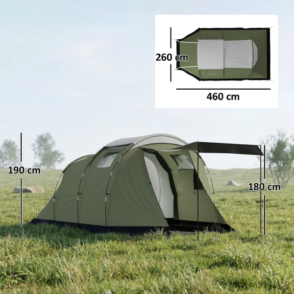 Campingtält 460x260x190 cm Grönt Polyester