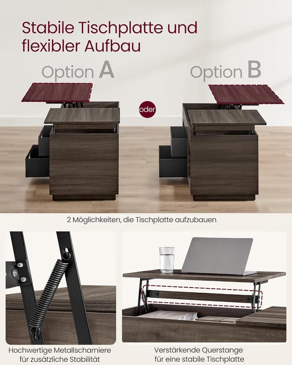 Soffbord, 100x50x48.5 cm, Brun