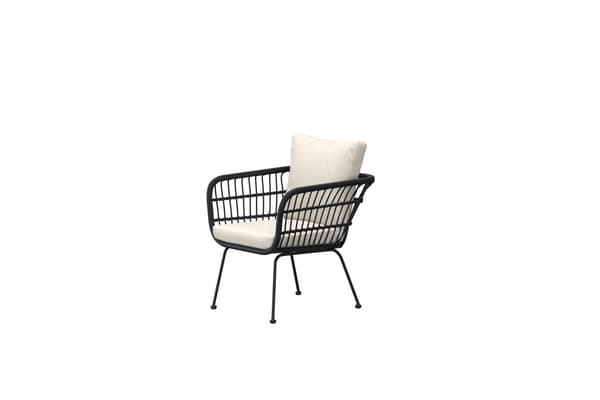 Lounge stol, Isola, Sort, Stål, Rattan