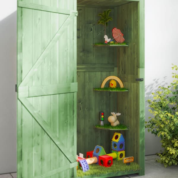 Haveskab 77x54,2x179 cm Grøn Træ
