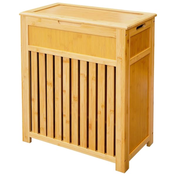 Pyykkikori kannella, bambu, 80 l, Kodustaar